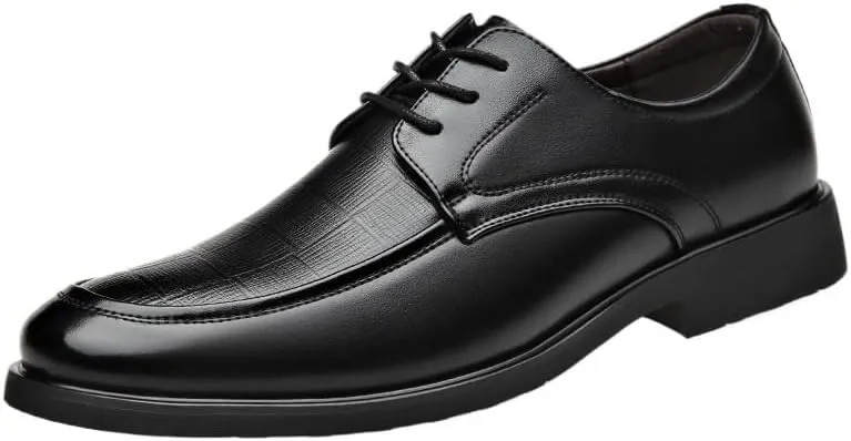 Dress Formal Shoes for Men Classic Lace Up Uniform Plain Toe Luxury Leather Party Wedding Anti-Slip Non Slip Classic