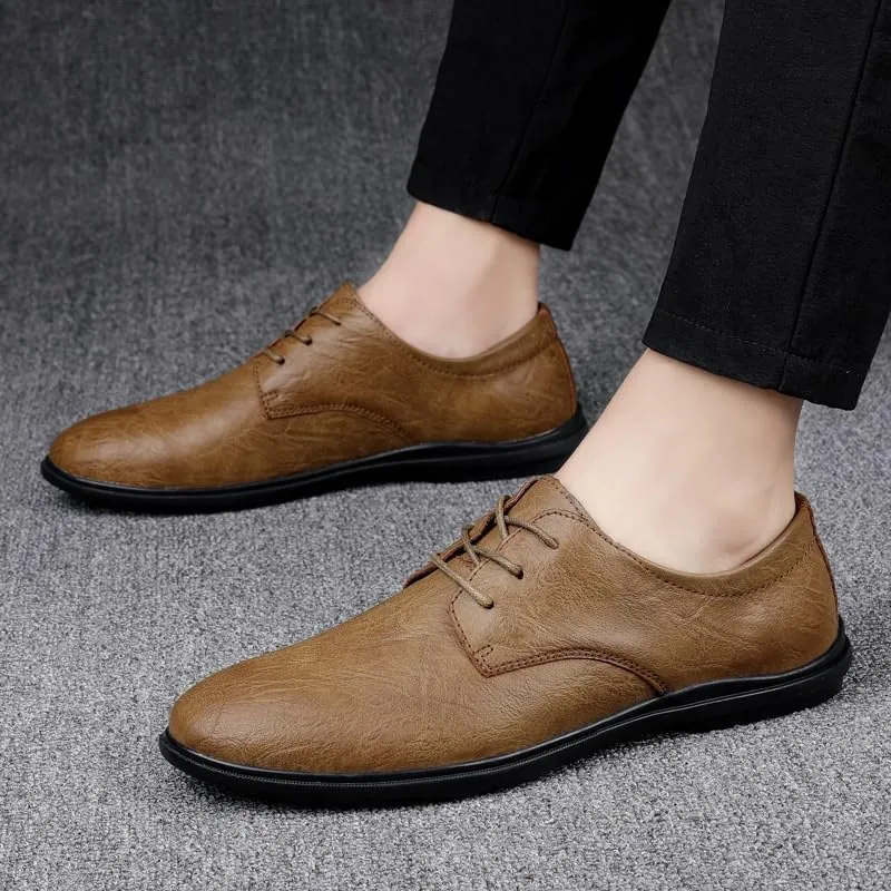 Dress Formal Shoes for Men's Fashion Lace Up Tuxedo Cap Toe Design Spanish Leather Non Slip Anti-Slip Party