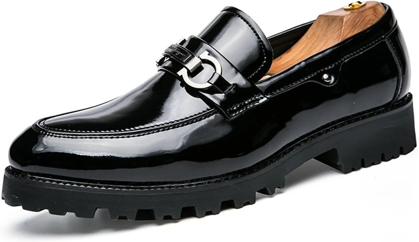 Dress Shoes for Men Men's Patent Leather Formal Shoes Classic Loafers for Parties, Weddings Dress Occasions
