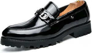 Dress Shoes for Men Men's Patent Leather Formal Shoes Classic Loafers for Parties, Weddings Dress Occasions