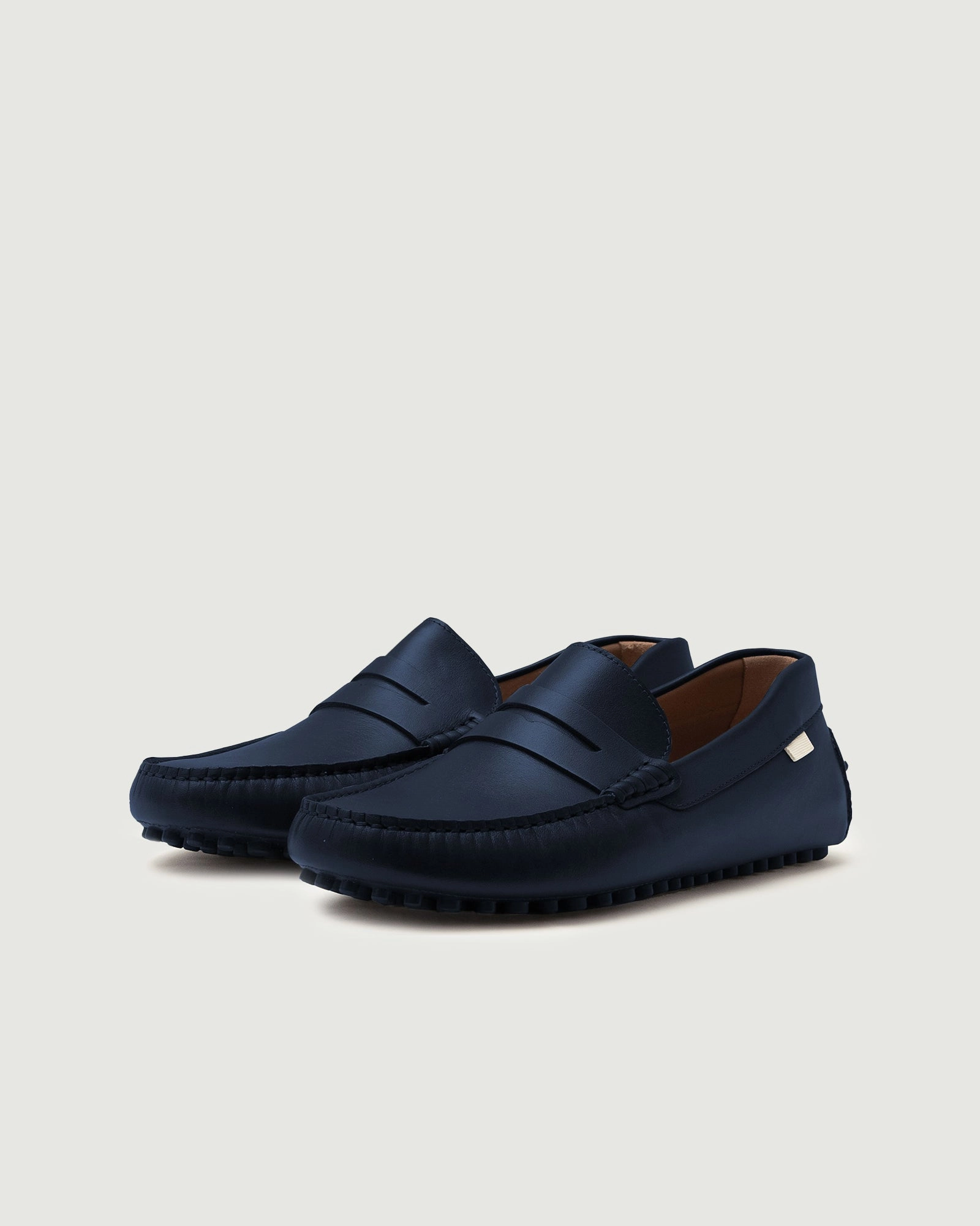 Driver | Navy Leather Contoured Footbed Average