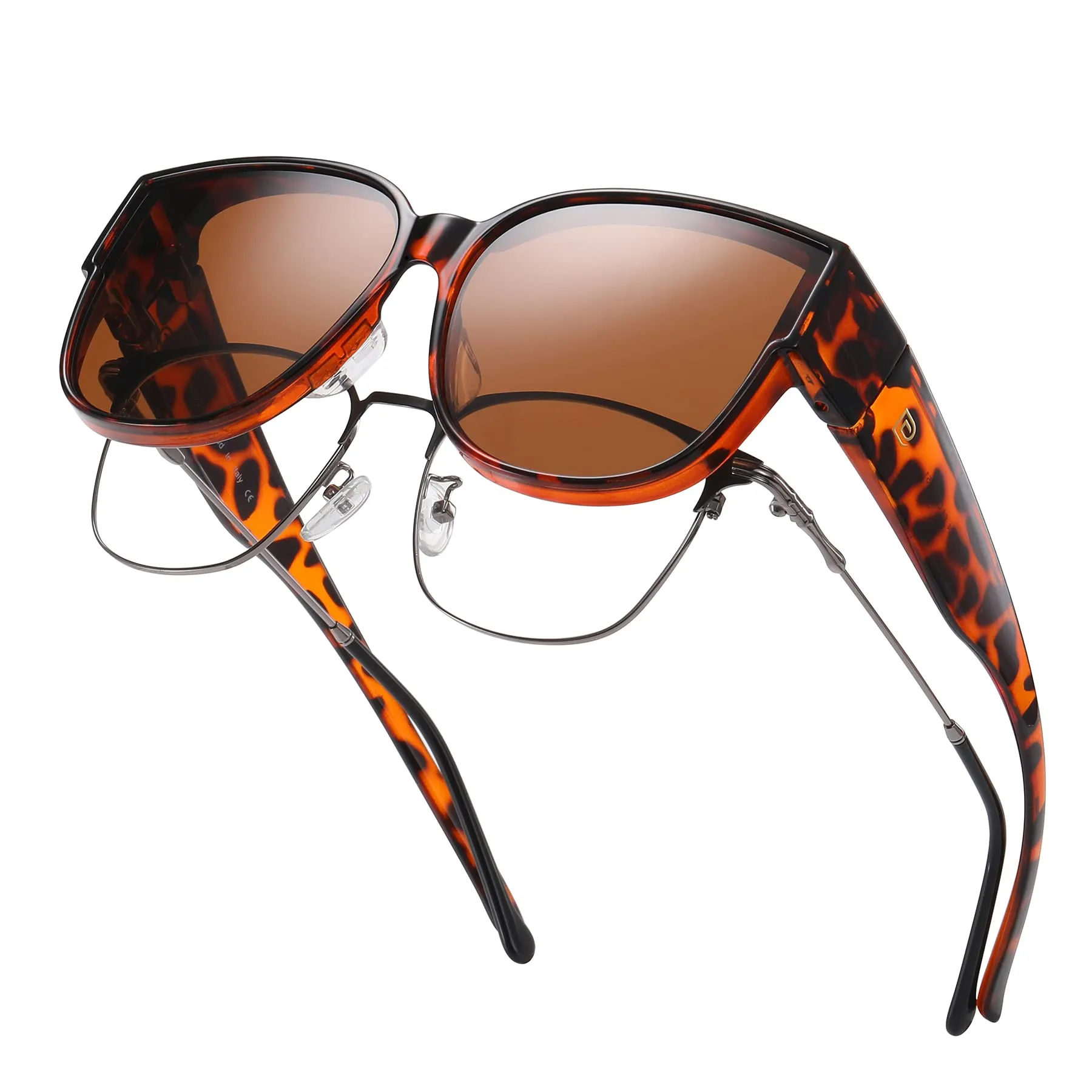 DUCO Fit Over Sunglasses Retro Round Wraparound Shades DC8961