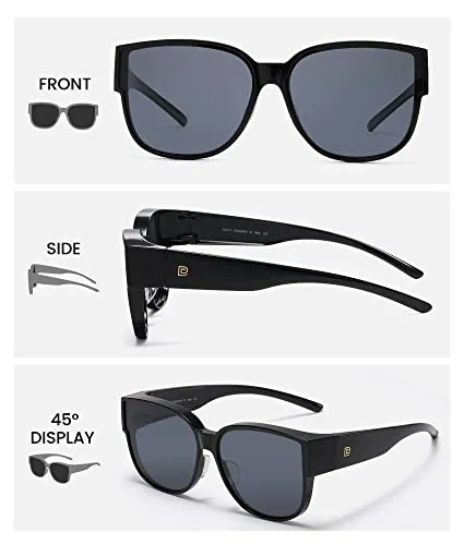 DUCO Fit Over Sunglasses Retro Round Wraparound Shades DC8961