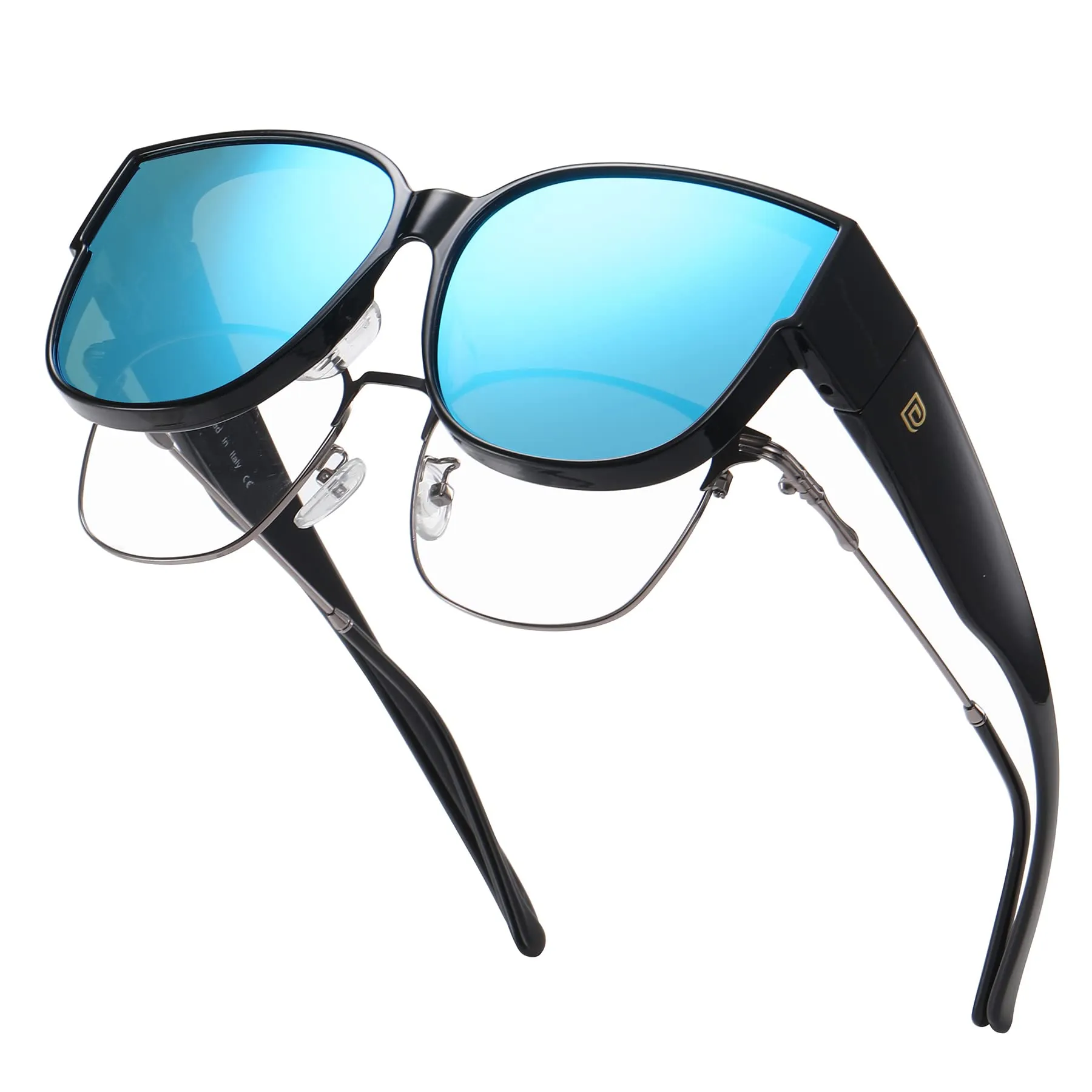 DUCO Fit Over Sunglasses Retro Round Wraparound Shades DC8961