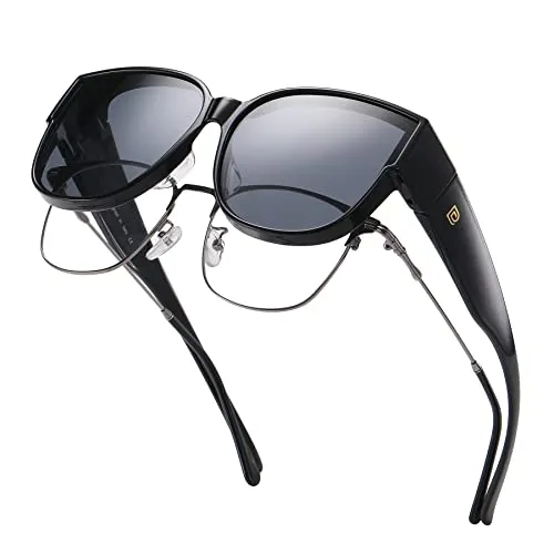 DUCO Fit Over Sunglasses Retro Round Wraparound Shades DC8961