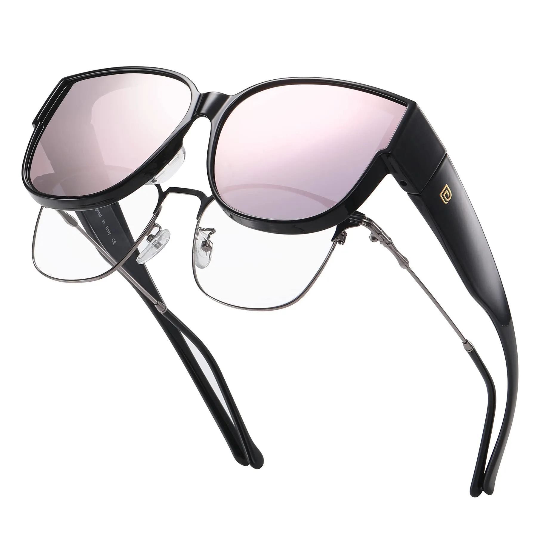 DUCO Fit Over Sunglasses Retro Round Wraparound Shades DC8961