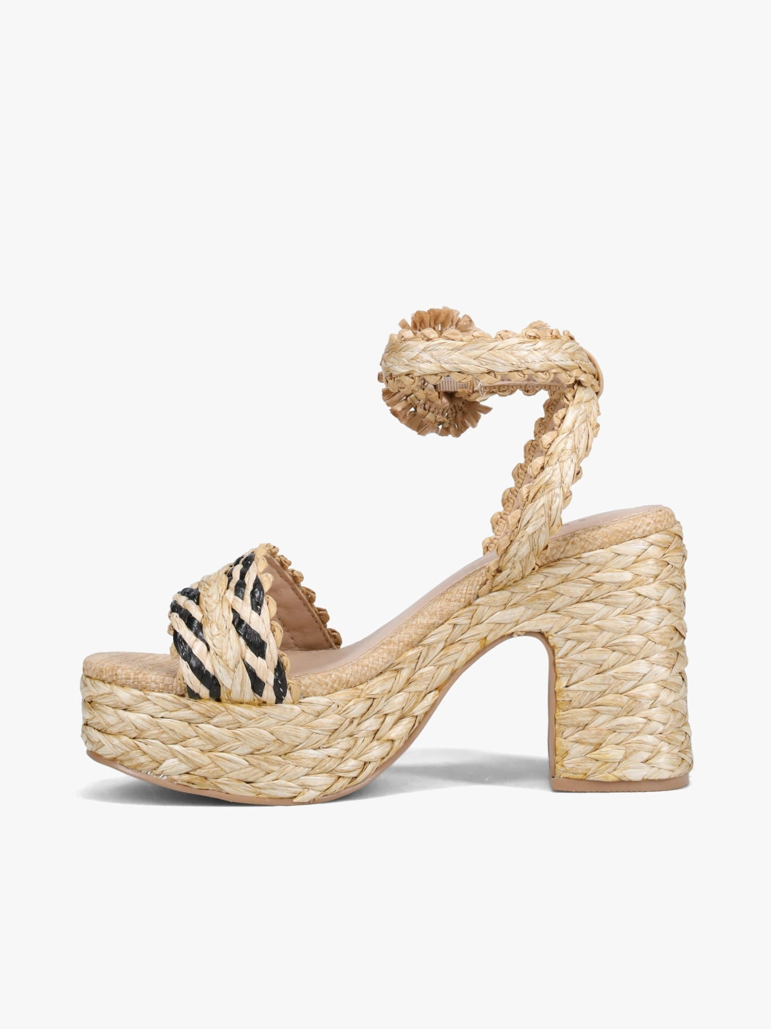 Ergonomic Toe Post Design Adjustable Kaira Beige Black raffia