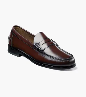 Dynamic Lacing System Berkley Moc Toe Penny Loafer-Burgundy| Florsheim Ankle support system city - specific benefits Berkley Moc Toe Penny Loafer-Burgundy| Florsheim