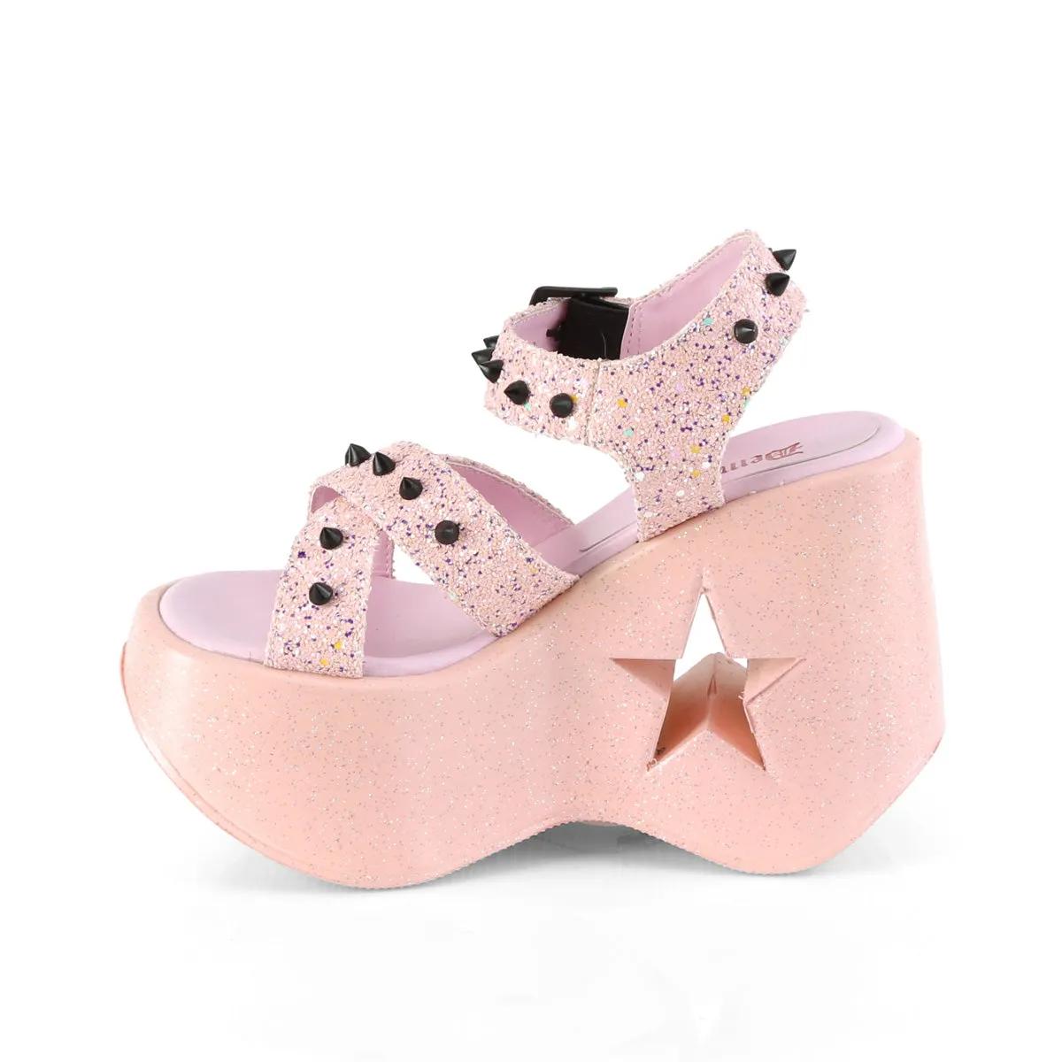 DYNAMITE-02 DemoniaCult Baby Pink Glitter Sexy Women's Sandals (Alternative Footwear)