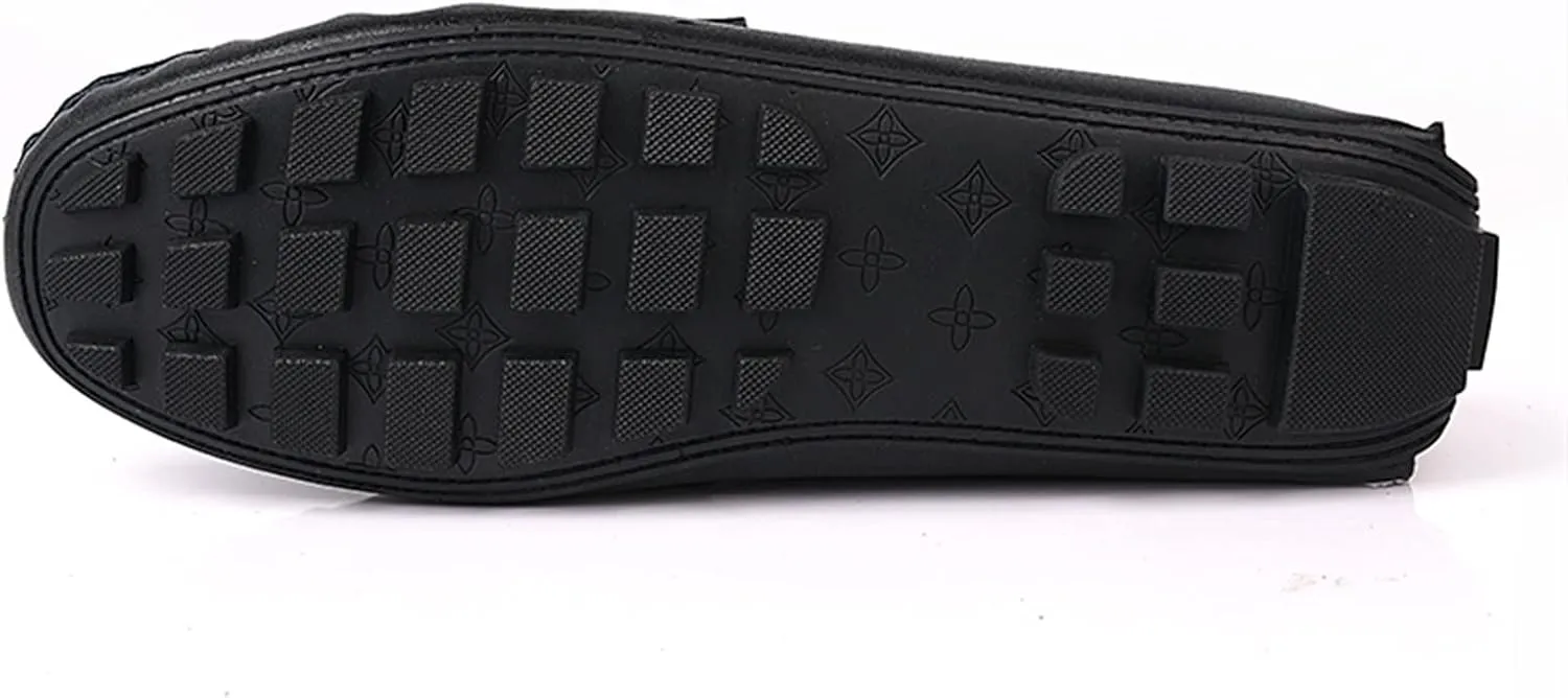 Easy to Put and Remove. Driving Moccasins Smoking Loafer for Men Tassel Stitching Details Round Toe Genuine Leather Flat Heel Flexible Resistant Lightweight Walking Slip on for All Occasions