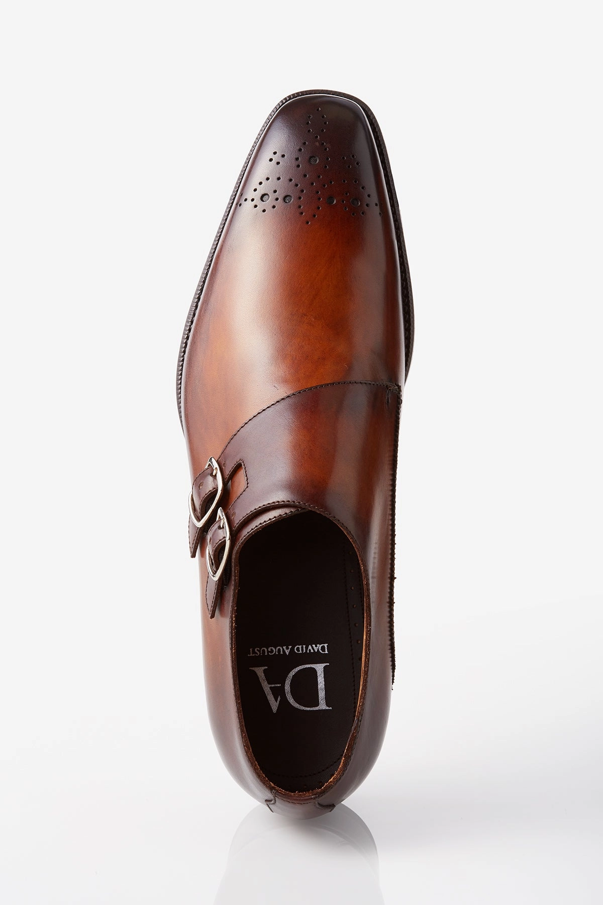 David August Leather Double Monk-strap Shoes in Whiskey Brown Transit Wear morning run