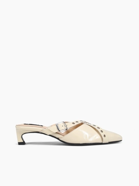 Easy Slip On Zyra Cream Leather Indoor Use City Ready Zyra Cream Leather