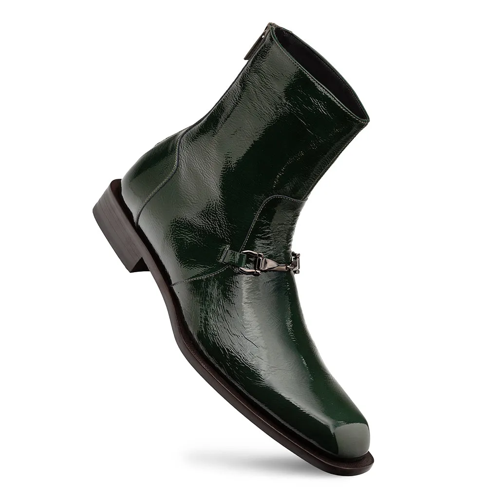 Airflow System Secure look Buscemi Hi-Shine Ornament Boot-Green | Mezlan