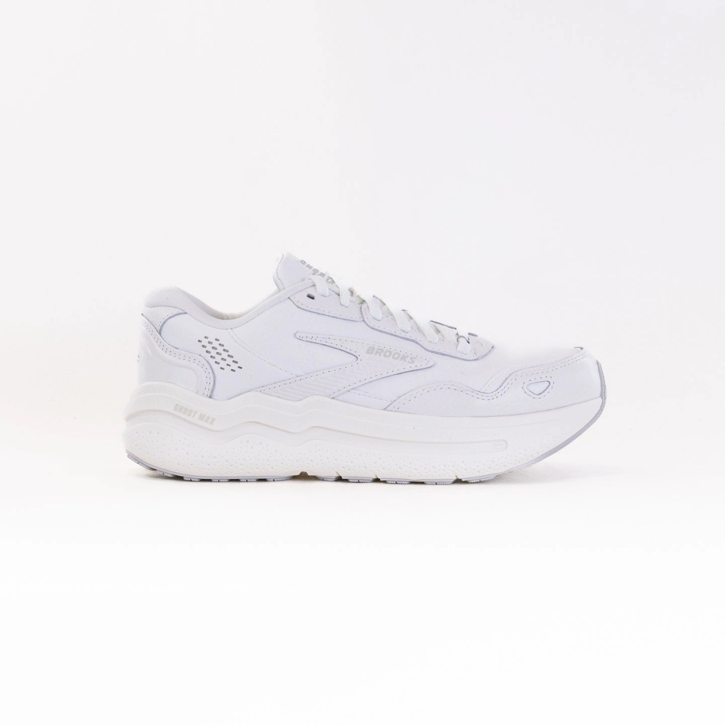 Brooks Ghost Max Leather (Men's) - White/White Fashionable color scheme Hop Step