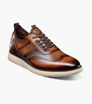 Edgewood Wingtip Elastic Lace Up-Cognac | Stacy Adams Water - proof treatment Edgewood Wingtip Elastic Lace Up-Cognac | Stacy Adams Supportive Classy ease