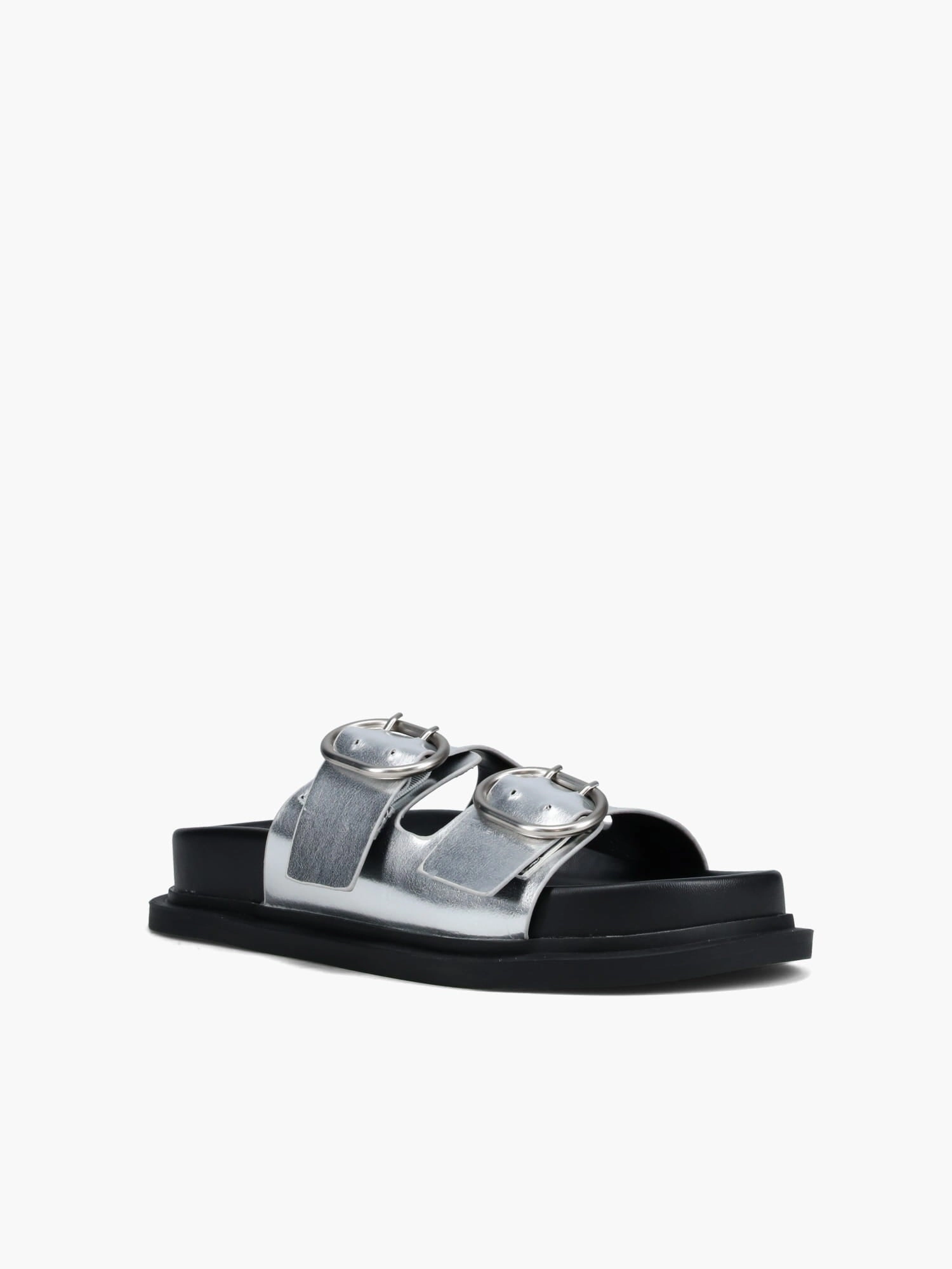 Versatile Footwear Adjustable Closure Eliana Silver Metal