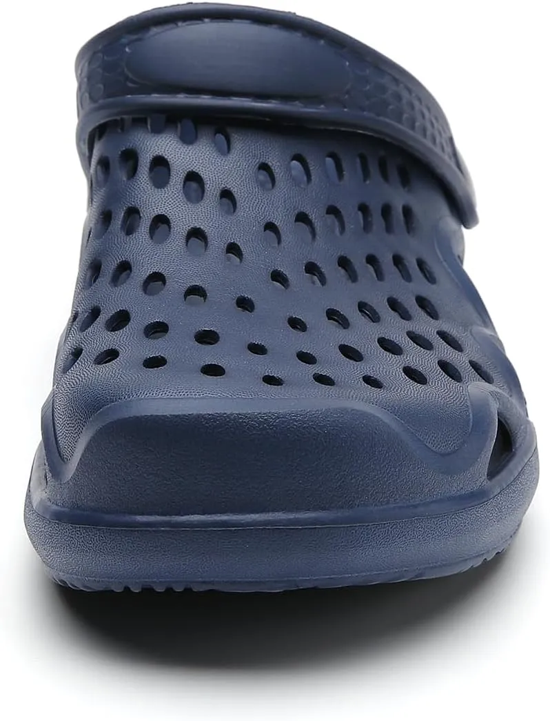 Eliogn Men Clogs,Adult Clogs Comfortable Lightweight Non-Slip Garden Shoes with Adjustable Strap Indoor Outdoor Mules Shower Summer Sandals Slippers