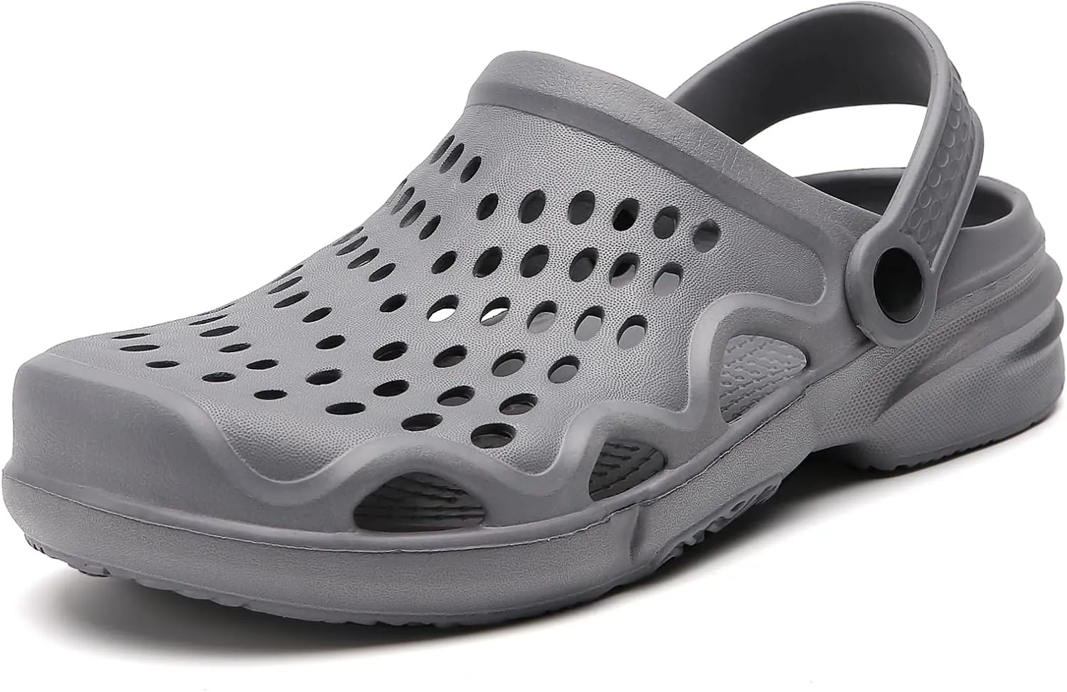 Eliogn Men Clogs,Adult Clogs Comfortable Lightweight Non-Slip Garden Shoes with Adjustable Strap Indoor Outdoor Mules Shower Summer Sandals Slippers