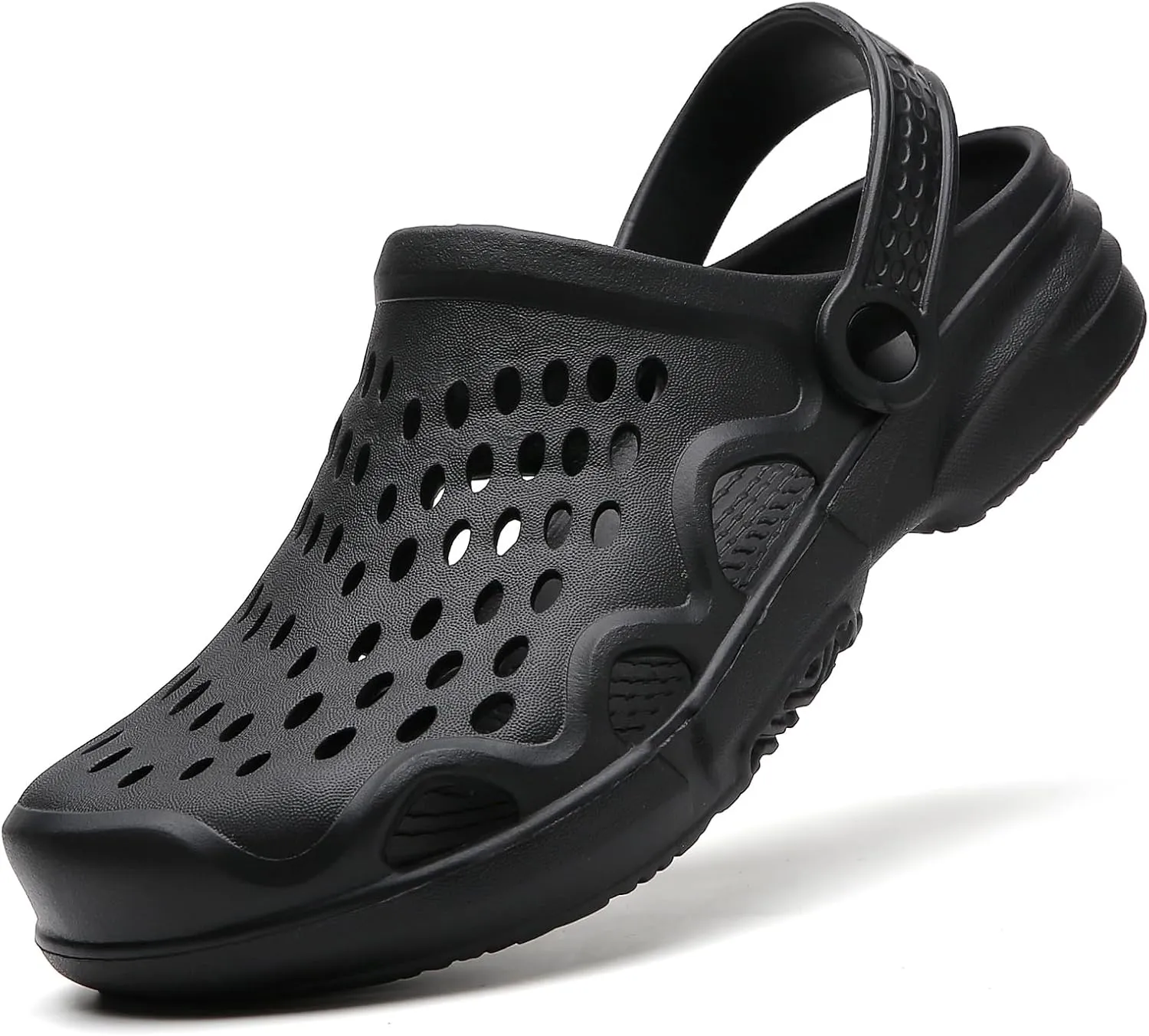 Eliogn Men Clogs,Adult Clogs Comfortable Lightweight Non-Slip Garden Shoes with Adjustable Strap Indoor Outdoor Mules Shower Summer Sandals Slippers