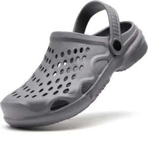 Eliogn Men Clogs,Adult Clogs Comfortable Lightweight Non-Slip Garden Shoes with Adjustable Strap Indoor Outdoor Mules Shower Summer Sandals Slippers
