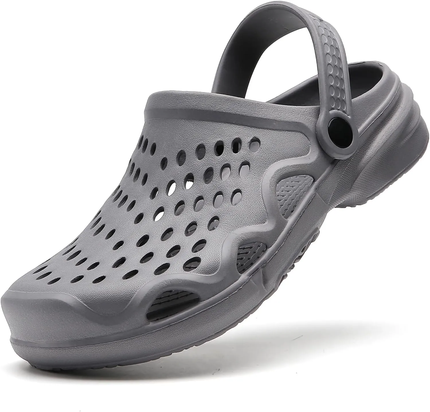 Eliogn Men Clogs,Adult Clogs Comfortable Lightweight Non-Slip Garden Shoes with Adjustable Strap Indoor Outdoor Mules Shower Summer Sandals Slippers