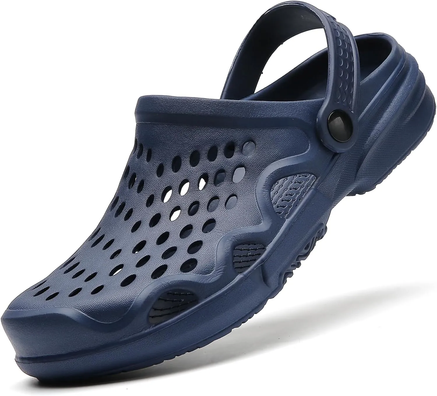 Eliogn Men Clogs,Adult Clogs Comfortable Lightweight Non-Slip Garden Shoes with Adjustable Strap Indoor Outdoor Mules Shower Summer Sandals Slippers
