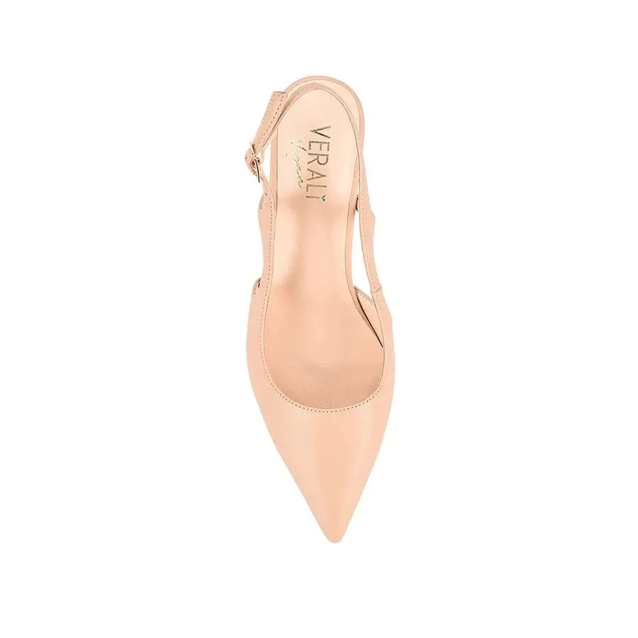 Elton Slingback Block Heels - Nude