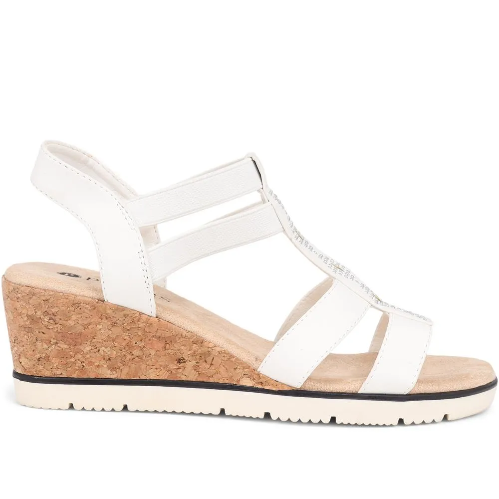 Embellished Gladiator Wedge Sandals - WBINS39029 / 325 230