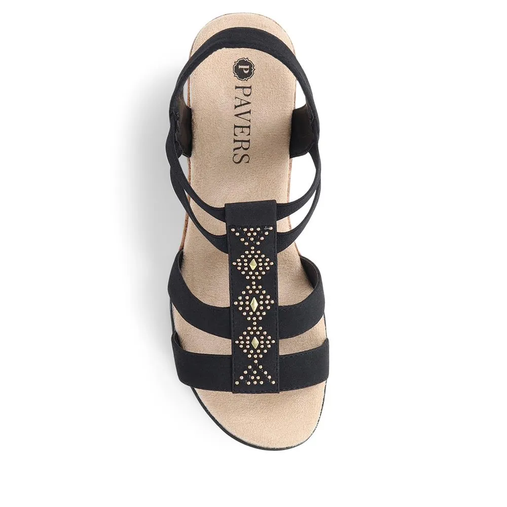 Embellished Gladiator Wedge Sandals - WBINS39029 / 325 230