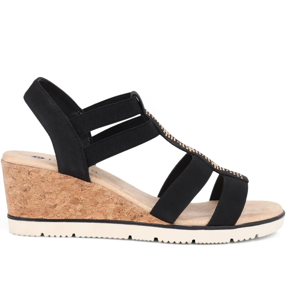 Embellished Gladiator Wedge Sandals - WBINS39029 / 325 230