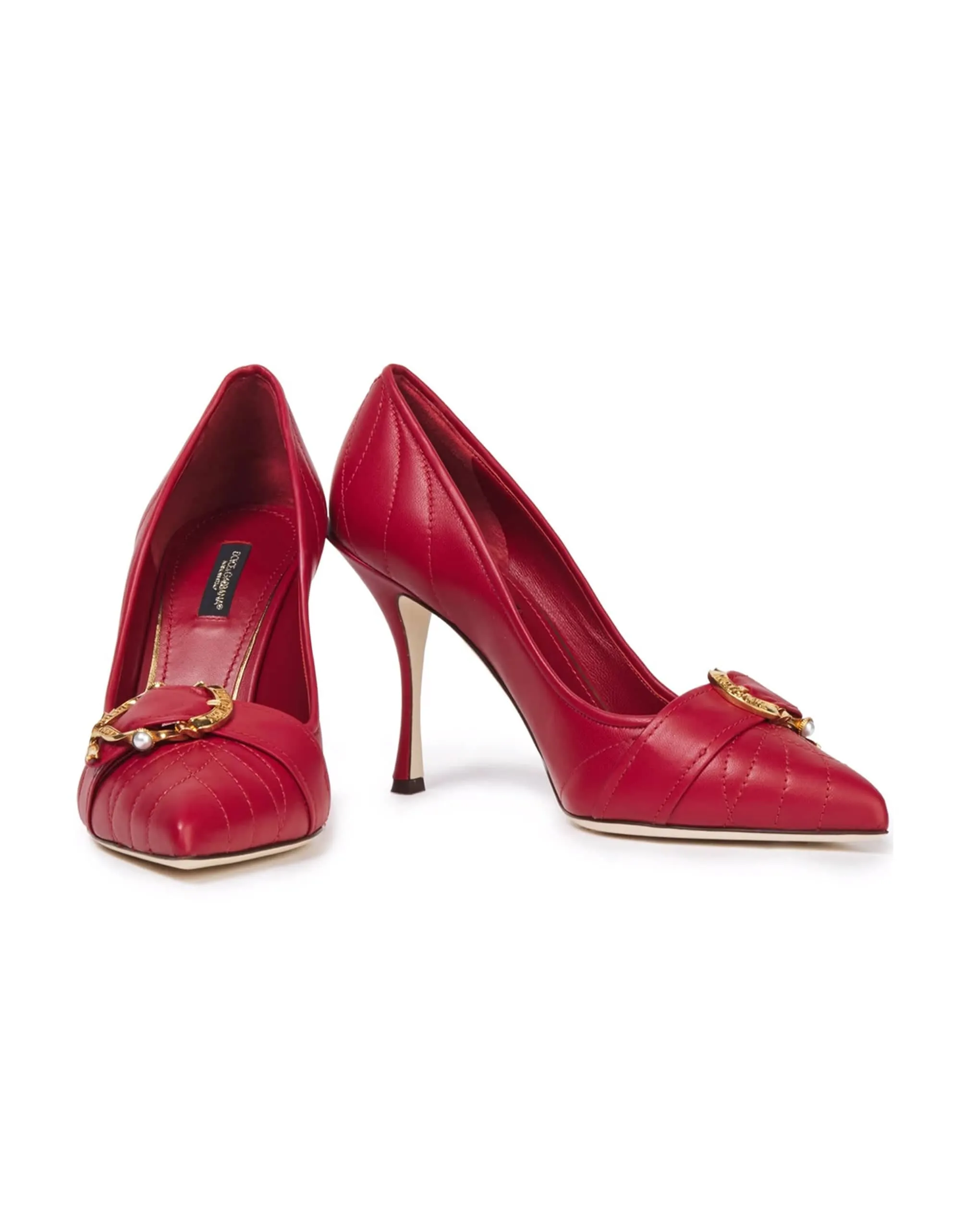 Embellished Quilted Leather Pumps