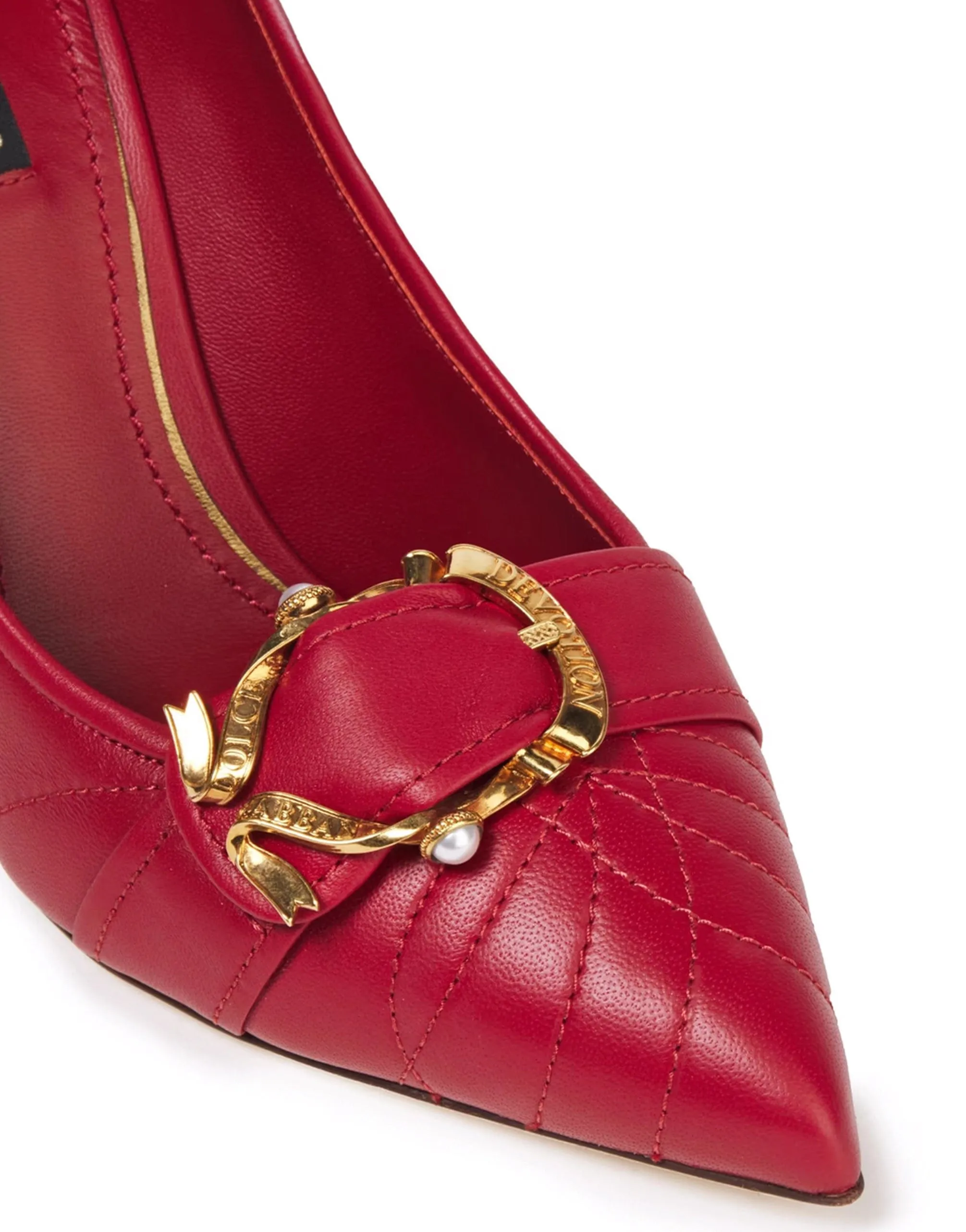 Embellished Quilted Leather Pumps