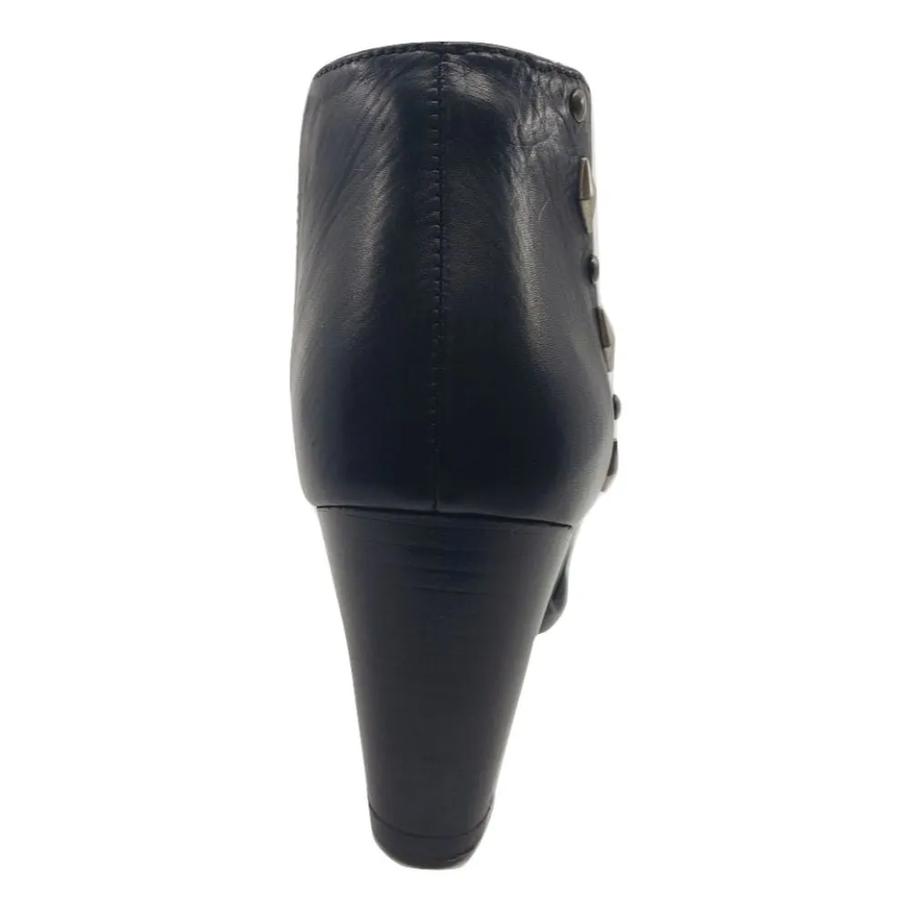 Emme Black Leather Amalfi Ankle Boots