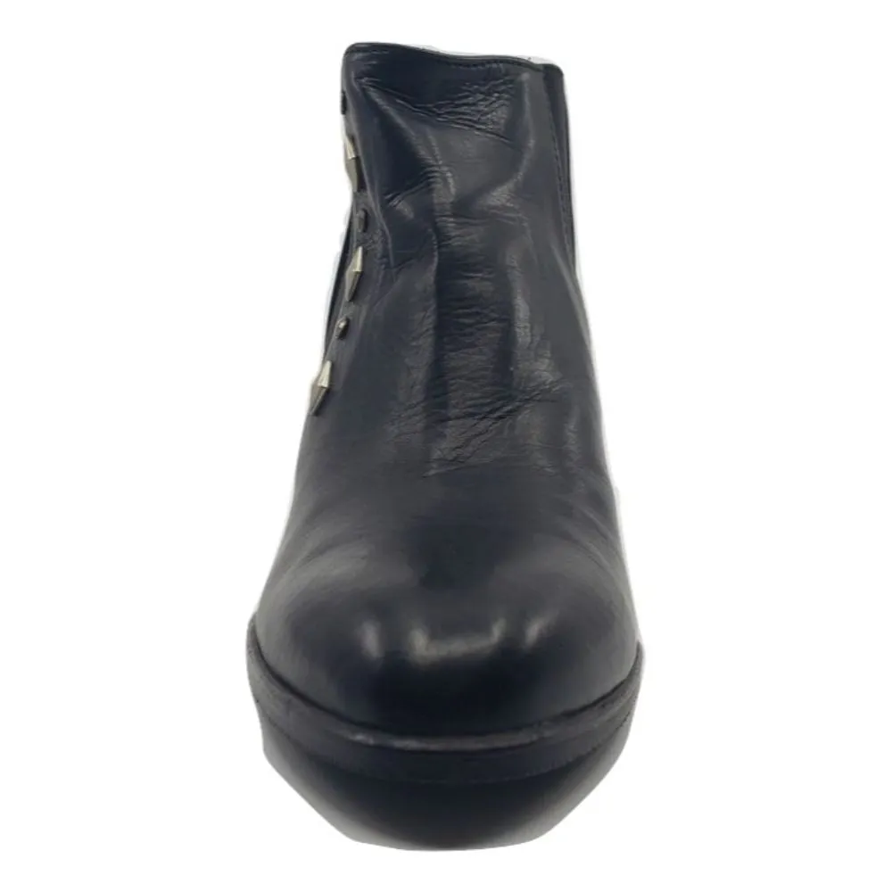 Emme Black Leather Amalfi Ankle Boots