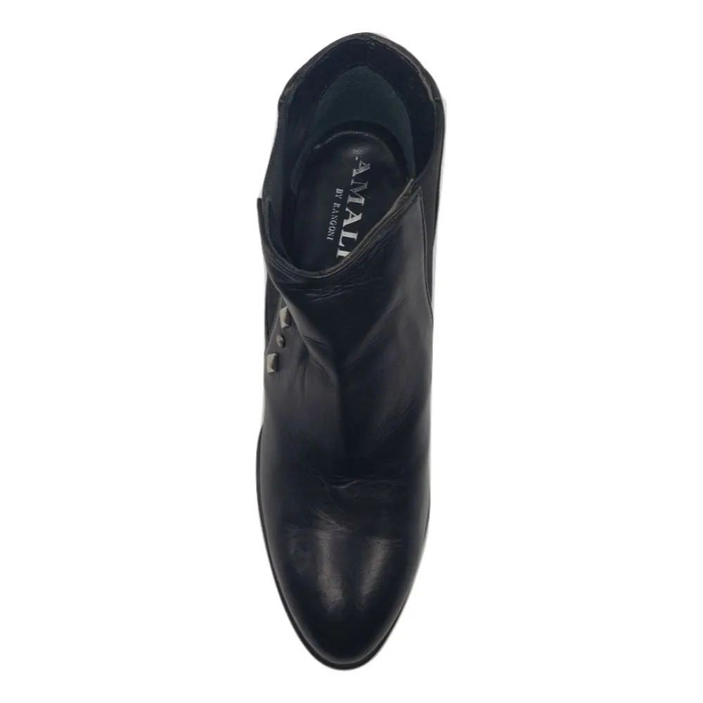 Emme Black Leather Amalfi Ankle Boots