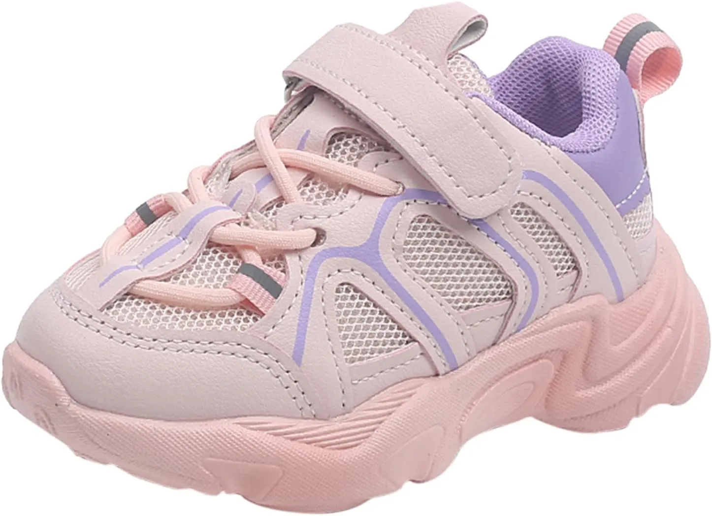 EnJoCho Baby First Walking Shoes1-7 Years Kid Shoes Trainers Toddler Waves Shoes Boys Girls Mesh Breathable Sneakers Outdoor (Pink-02#e, 4.5-5Years)