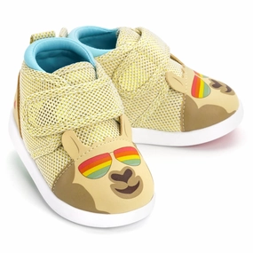 Ergonomic Footbed Cool Llama Squeaky Toddler Shoes | Sparkly Gold Seamless Fit Work Commute Cool Llama Squeaky Toddler Shoes | Sparkly Gold