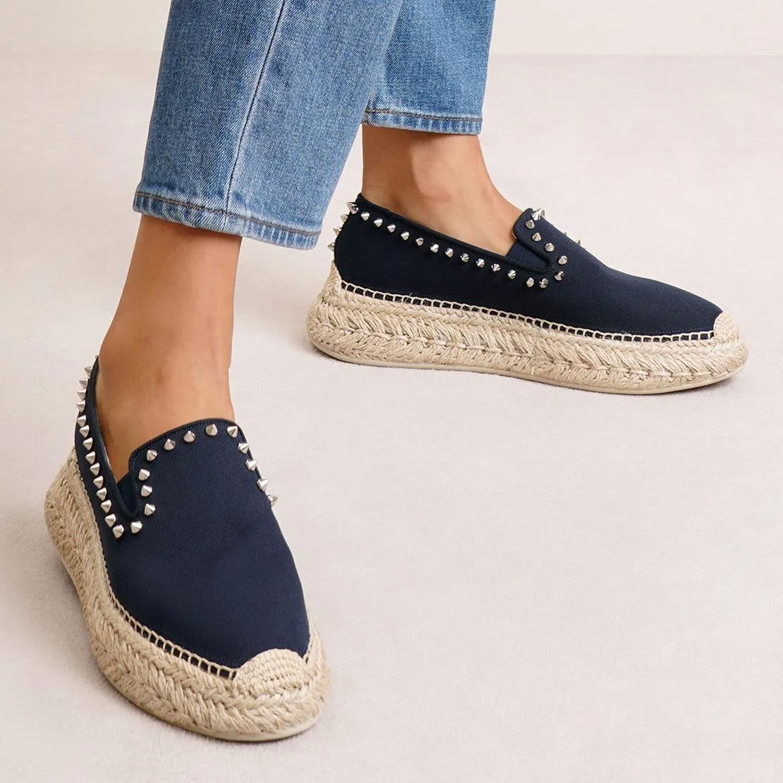 Espaboat spiked canvas espadrilles