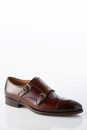 Every Moment David August Leather Cap Toe Double Monk-strap Shoes in Whiskey Brown David August Leather Cap Toe Double Monk-strap Shoes in Whiskey Brown Even weight distribution