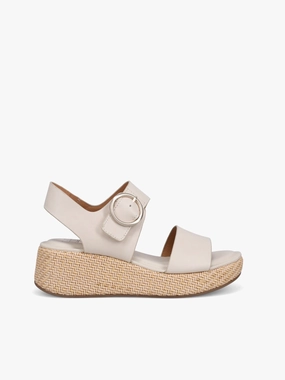 Faedra Beige Leather Comfortable Footbed Island Time Contoured Heel Faedra Beige Leather