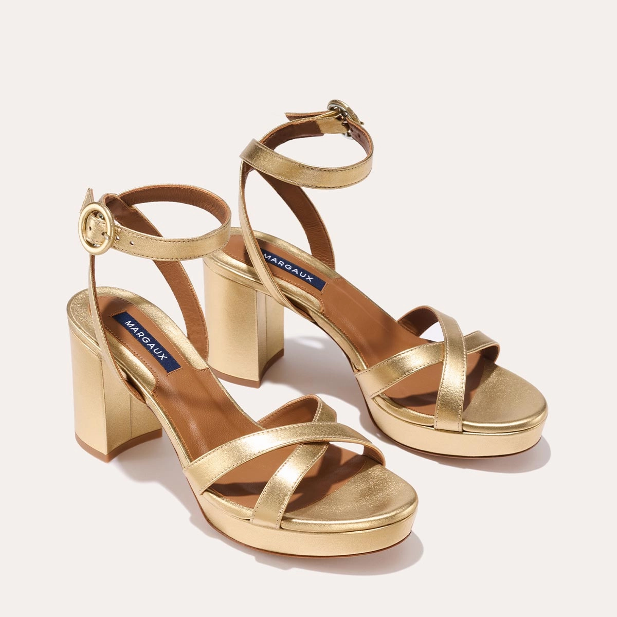 Flight Day Everyday Versatile Footwear The Platform Sandal - Gold Nappa