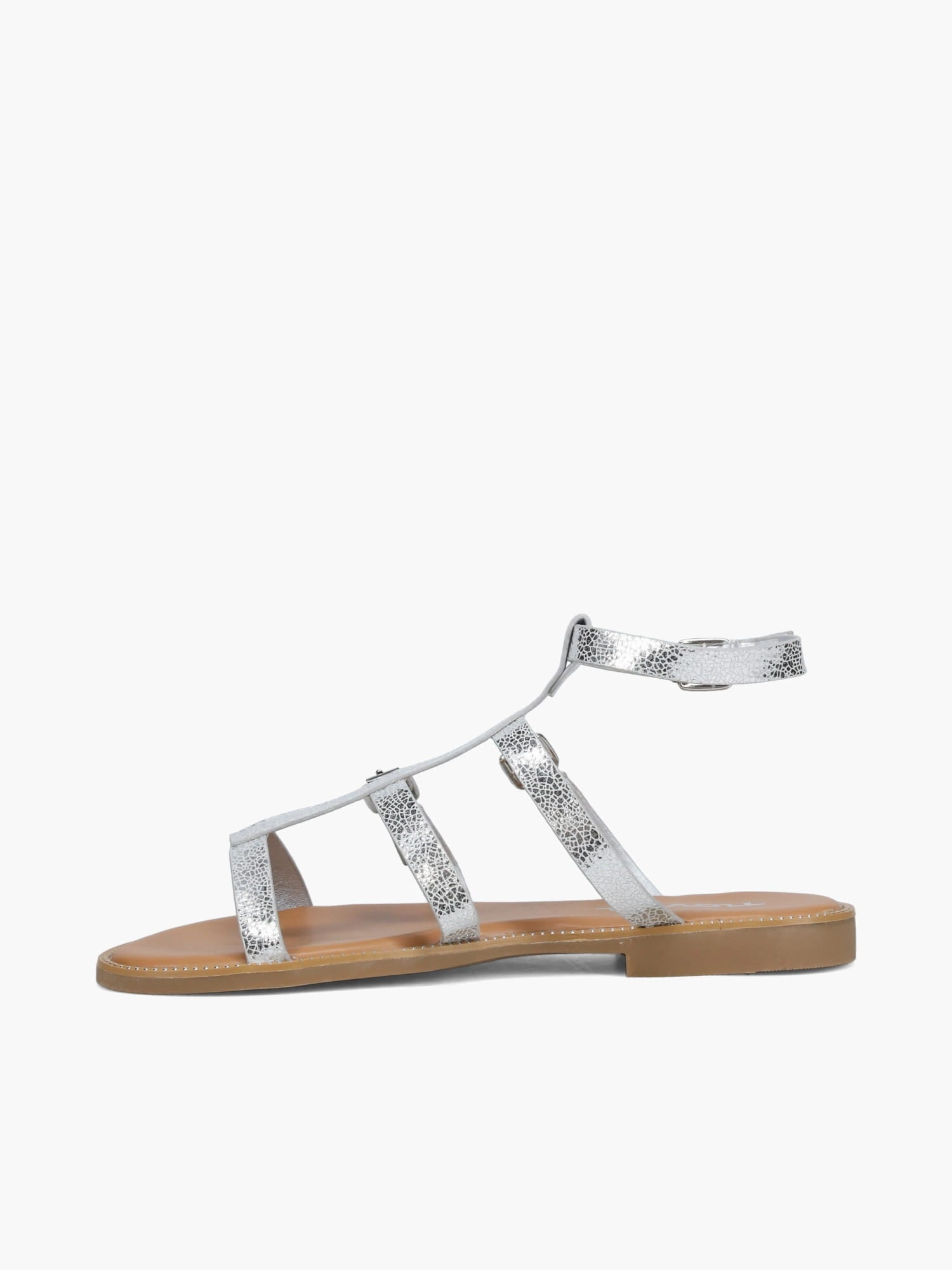 Fatima Silver Metallic Footbed Design