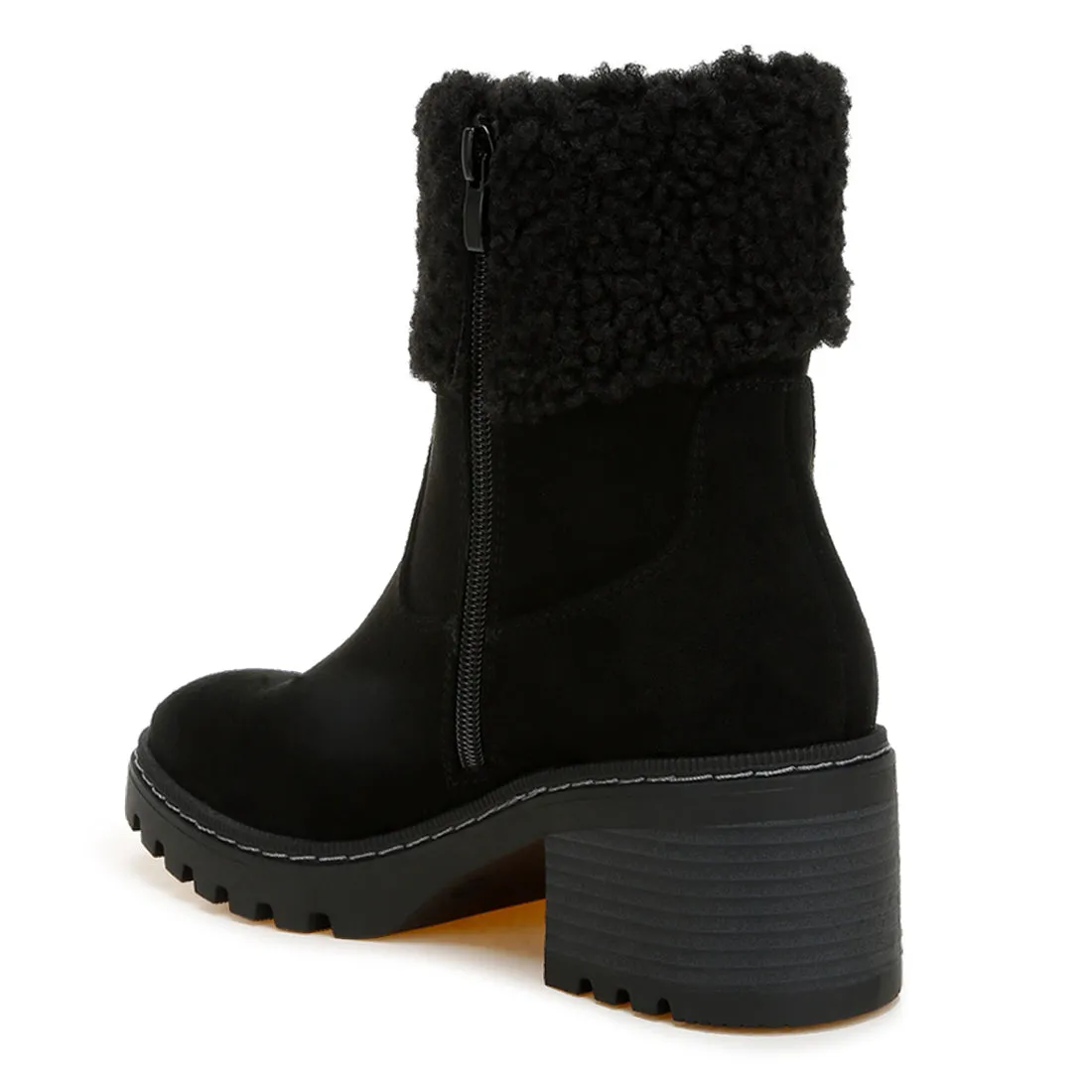 Faux Fur & Embroidery Detail Boots
