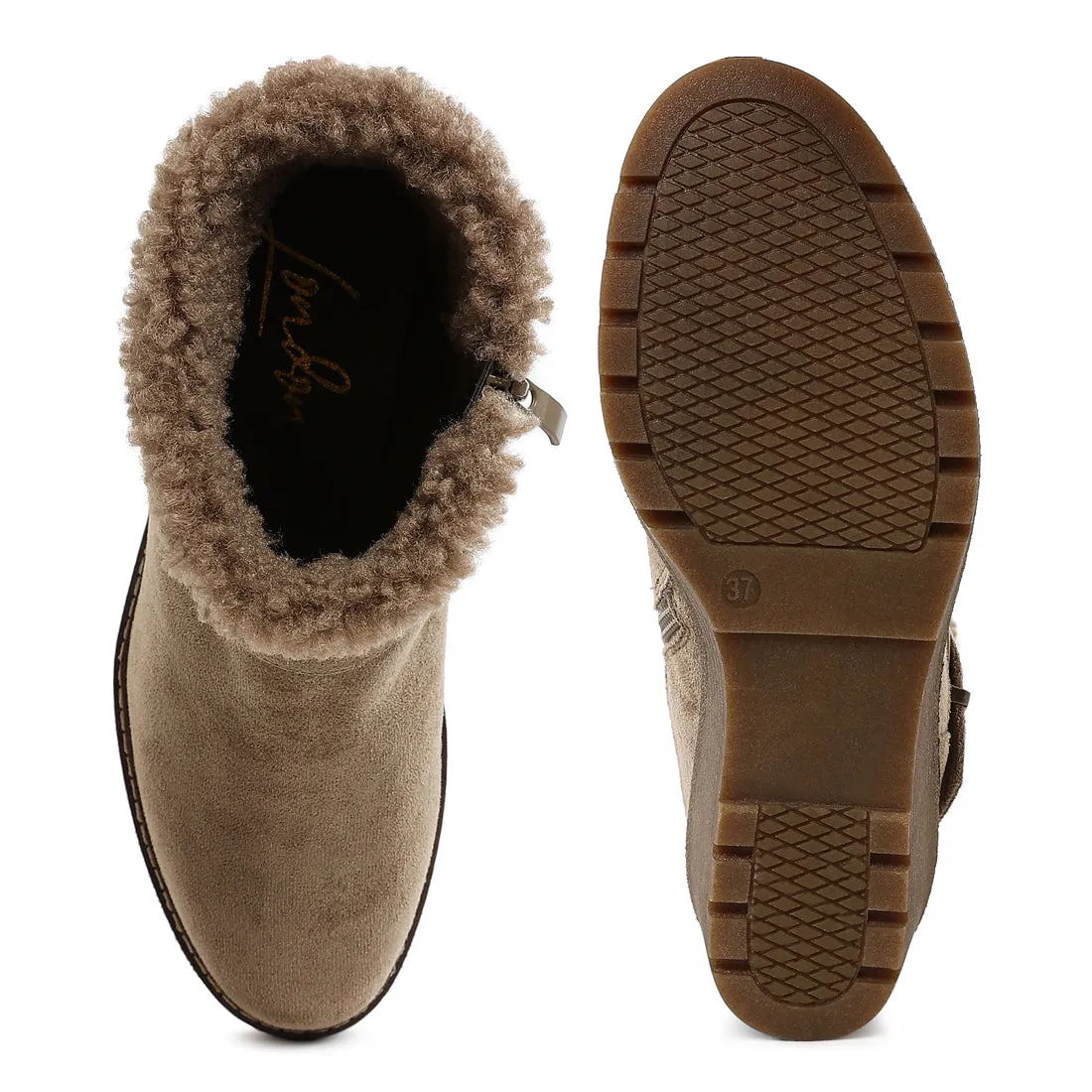 Faux Fur Harness Boots