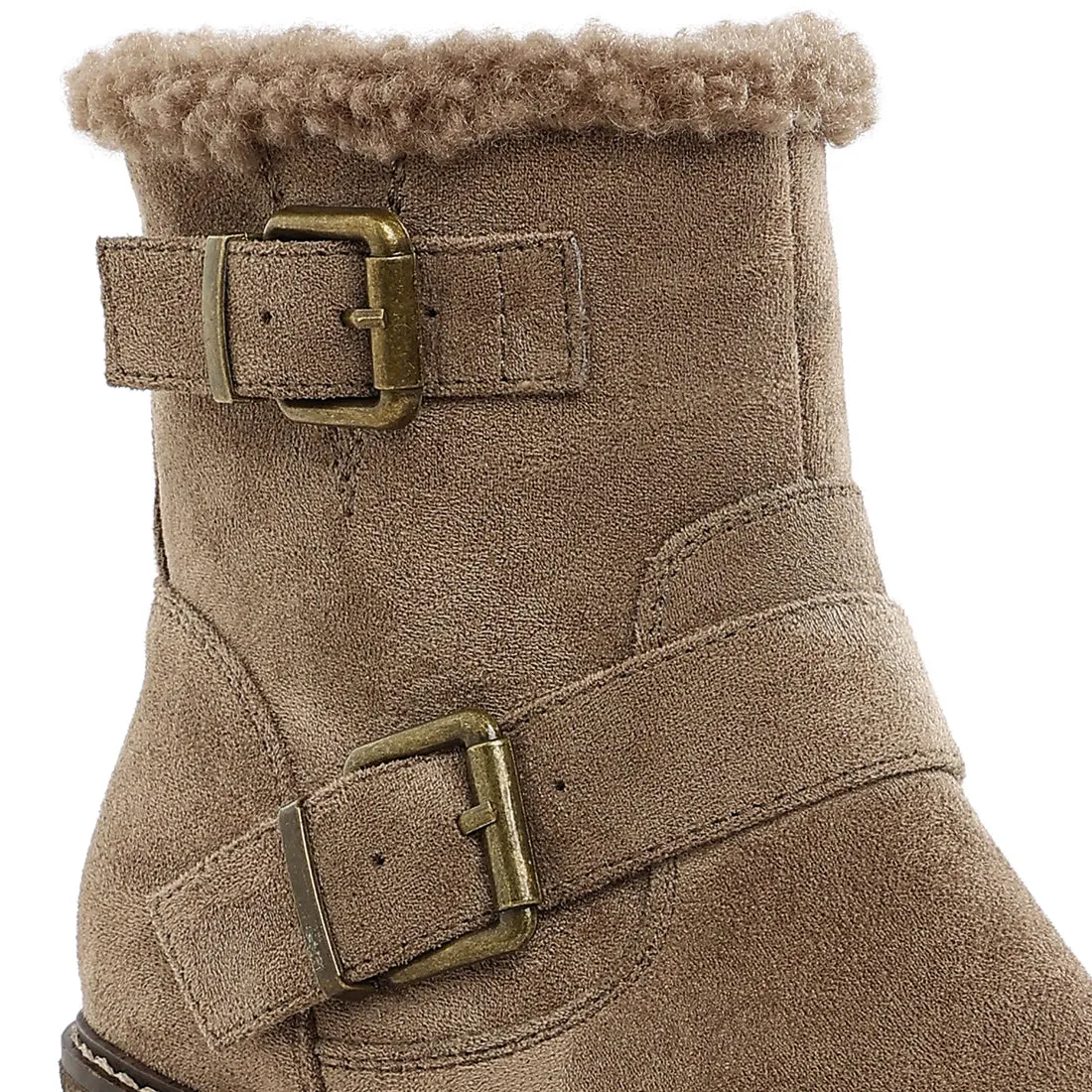 Faux Fur Harness Boots