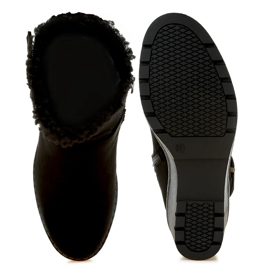 Faux Fur Harness Boots