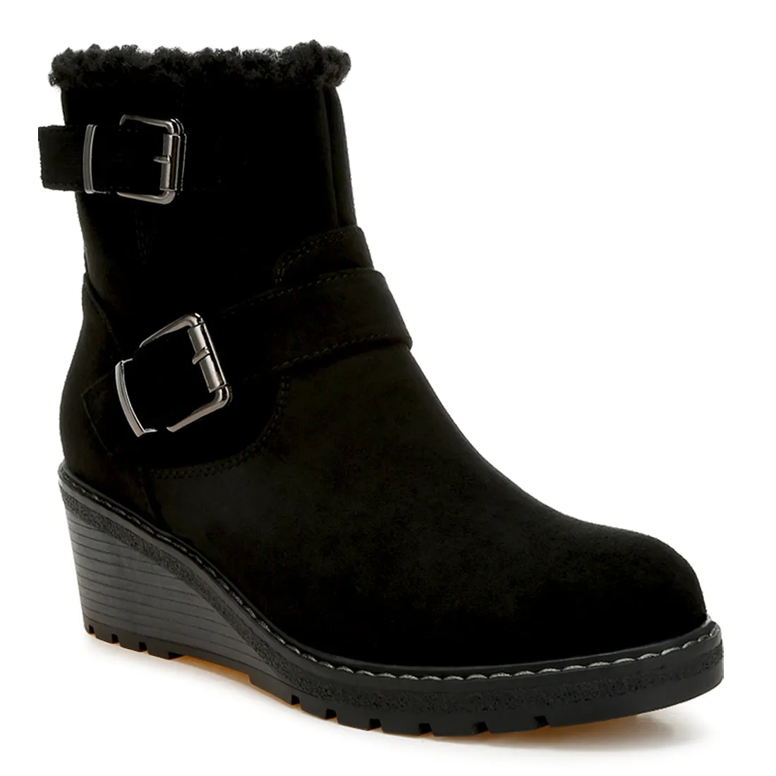 Faux Fur Harness Boots