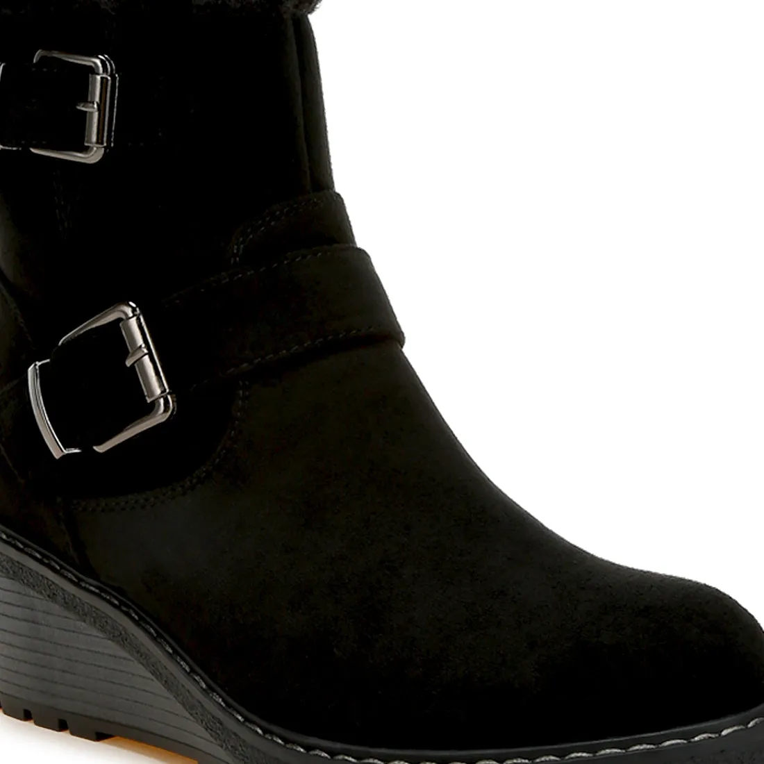 Faux Fur Harness Boots