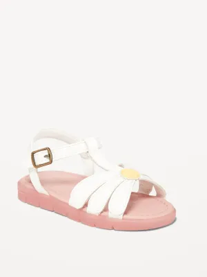 Faux-Leather Platform Sandals for Toddler Girls