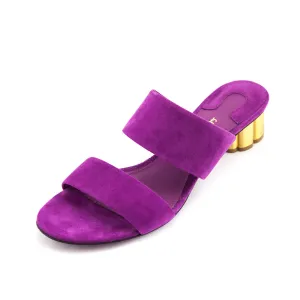 Ferragamo Purple Suede Slide Sandals Size US 8 | EU 38